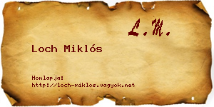 Loch Miklós névjegykártya